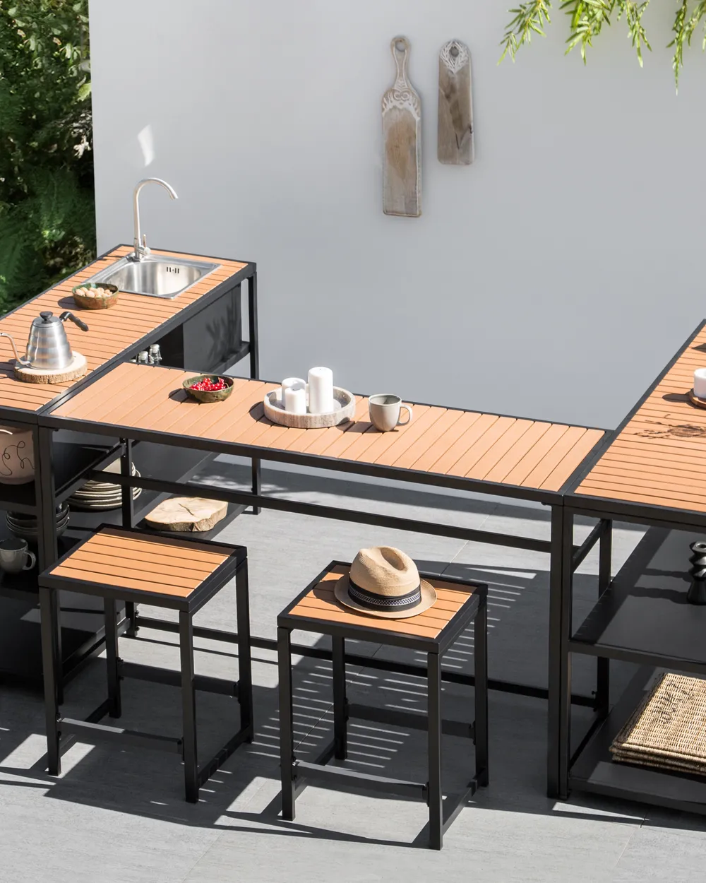 Garden Chair AVETRANA Metal Black