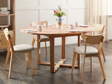 Extending Acacia Wood Dining Table 116/156 x 116 cm Light LEXINGTON