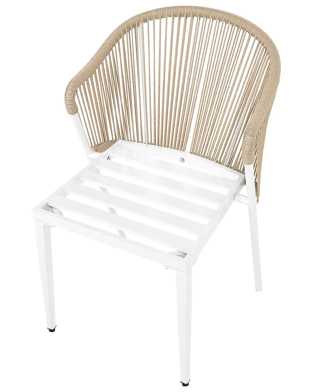 Set of 2 Garden Chairs with Cushions PARANEA Metal Beige_1179582