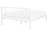 Cama de casal em metal branco 160 x 200 cm CUSSET_735365