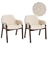 Conjunto de 2 sillas de comedor ALBION Bouclé Beige claro