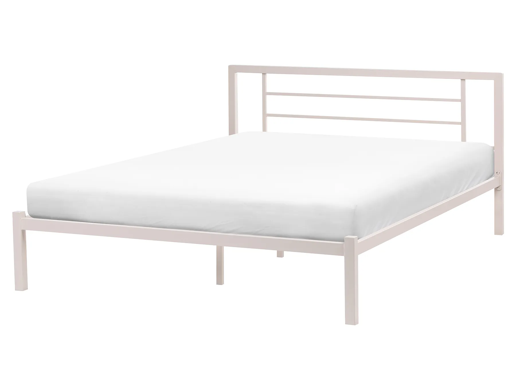 Cama Metal CUSSET 160 x 200 cm Creme claro_1162081