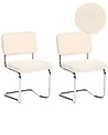 Set of 2 Dining Chairs IRWIN Boucle Light Beige