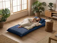 Divano letto singolo LYSEKIL Velluto a coste Blu_1058923