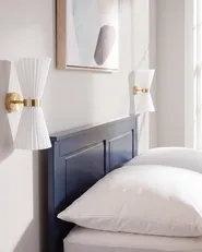 Sæt af 2 væglamper TELANG Bomuld Hvid_1149334