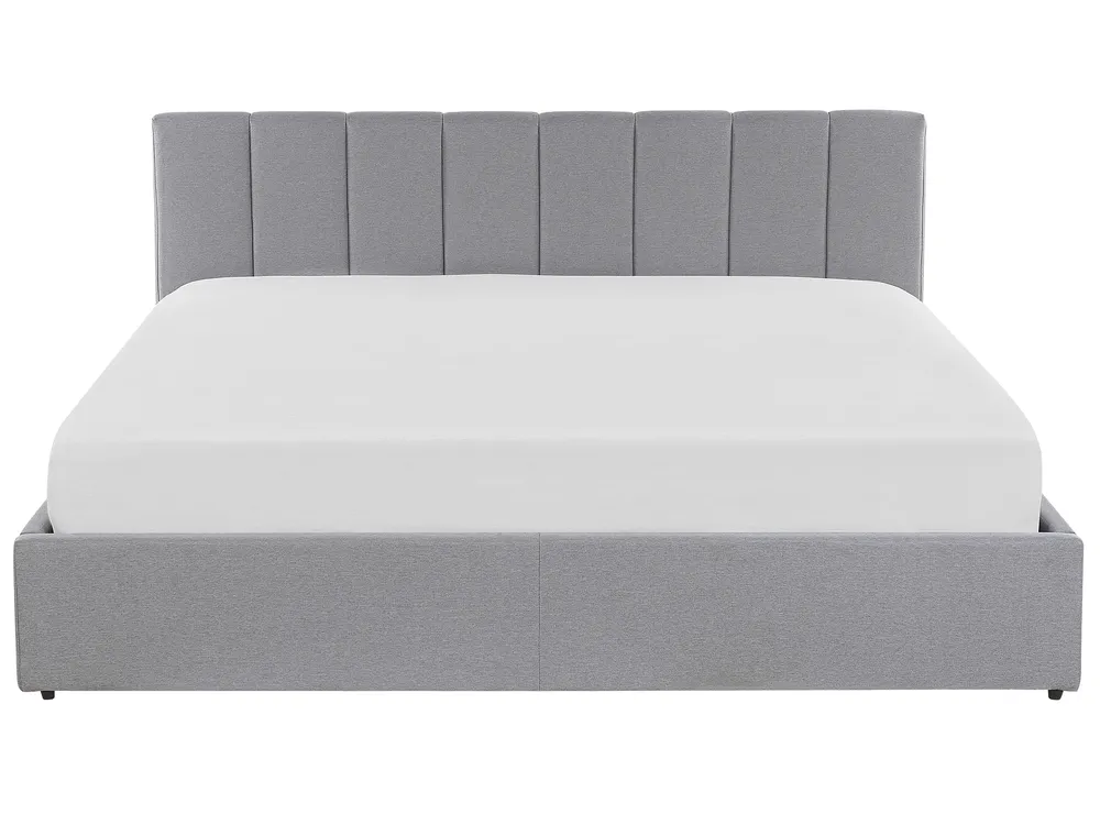 Ottoman Bed DREUX Fabric Light Grey 180 x 200 cm (EU Super King)_793242