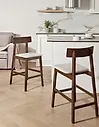 Set of 2 Bar Chairs ISANTI Wood Dark Brown/ Taupe