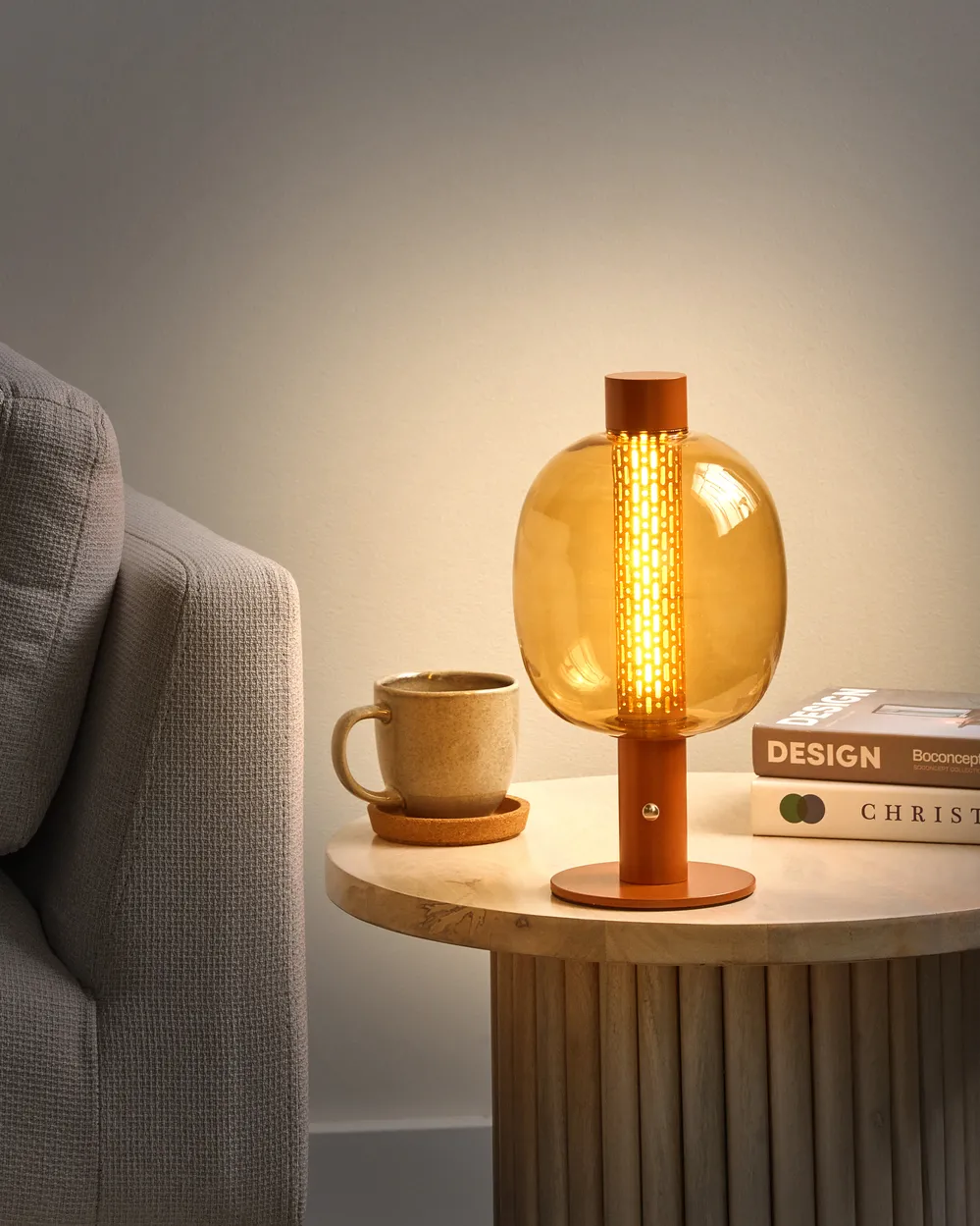 Bezprzewodowa lampa stołowa LED PULANGI Ze ściemniaczem Metal Brązowy