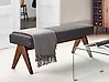 Upholstered Bench TAMRE Boucle Black/ Dark Brown