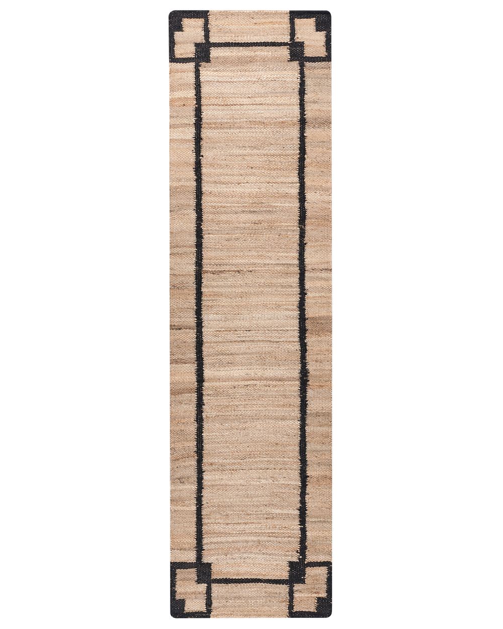 Koberec GONDIA Černá/Béžová 80 x 300 cm Juta