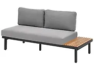 Garden Corner Sofa with Table 5 Seater FIVIZZANO Acacia Wood Dark Grey_1158794