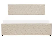 Bett mit Stauraum ROCHEFORT Samtstoff Beige 160 x 200 cm_857291