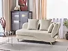 Right-Hand Chaise Longue MERI with Storage Faux Linen Beige