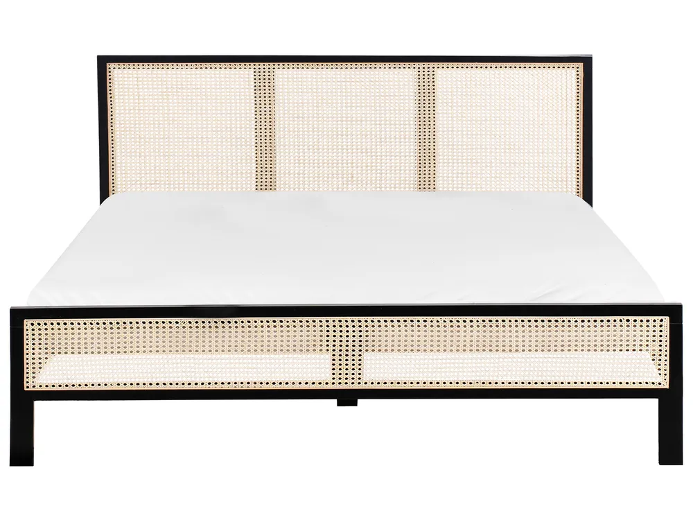 Bed Pine Wood SALERNAS 180 x 200 cm (EU Super King) Black_976998