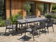 Extending Garden Dining Table BINASCO 160/220 cm 90 cm Stone Effect Grey_1044734