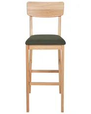 Set of 2 Bar Chairs AMBLER Light Brown/ Green_926591