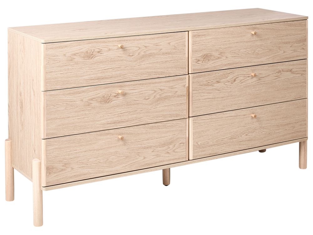 6 Drawer Chest COLLINS Light Brown