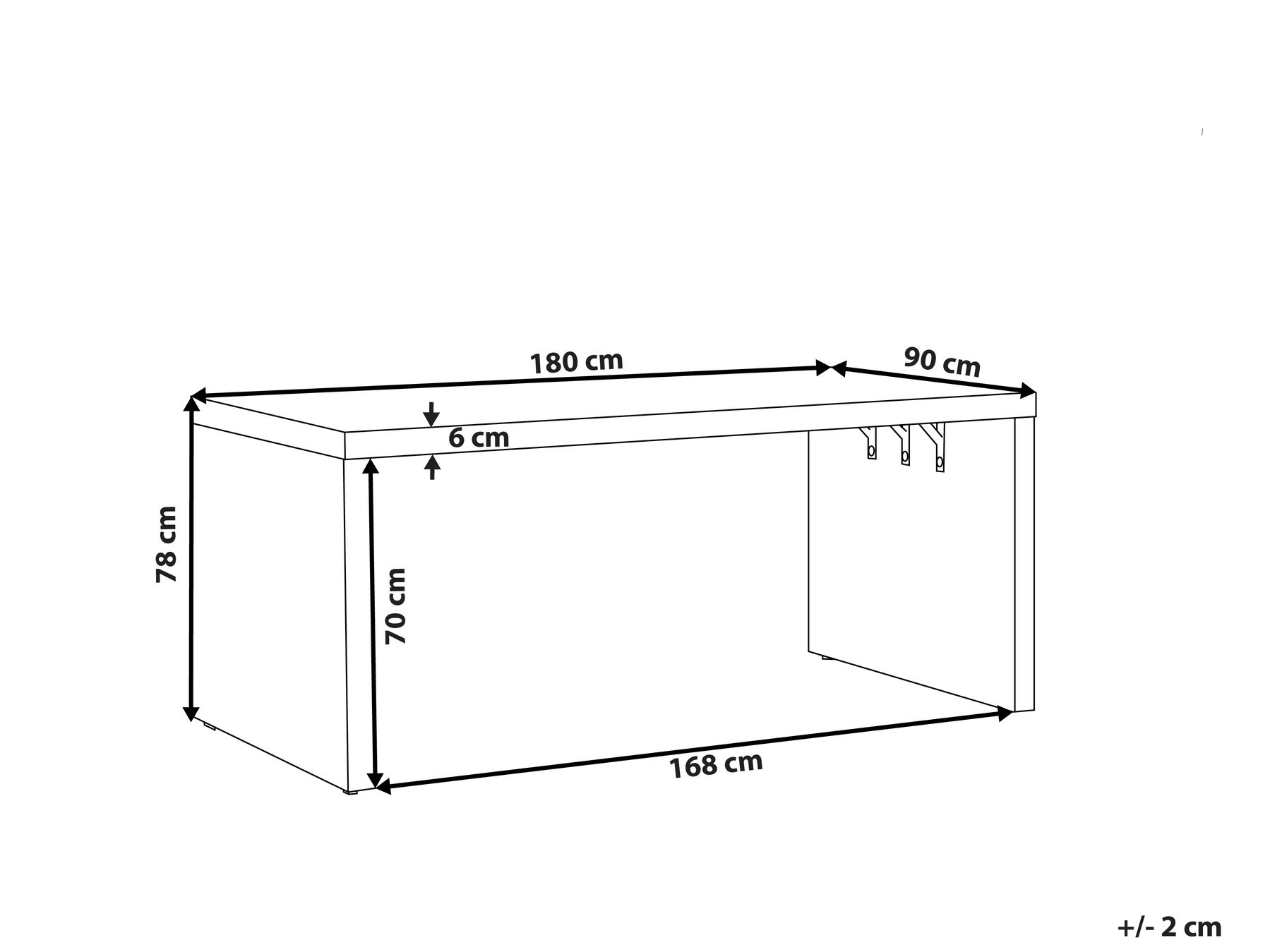Garden Dining Table TARANTO 180 cm 90 cm Concrete Grey_804330