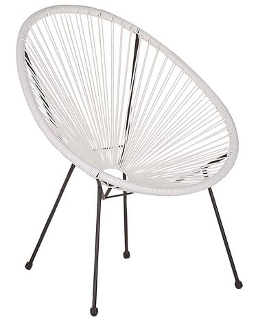 Krzesło z technorattanu białe ACAPULCO II