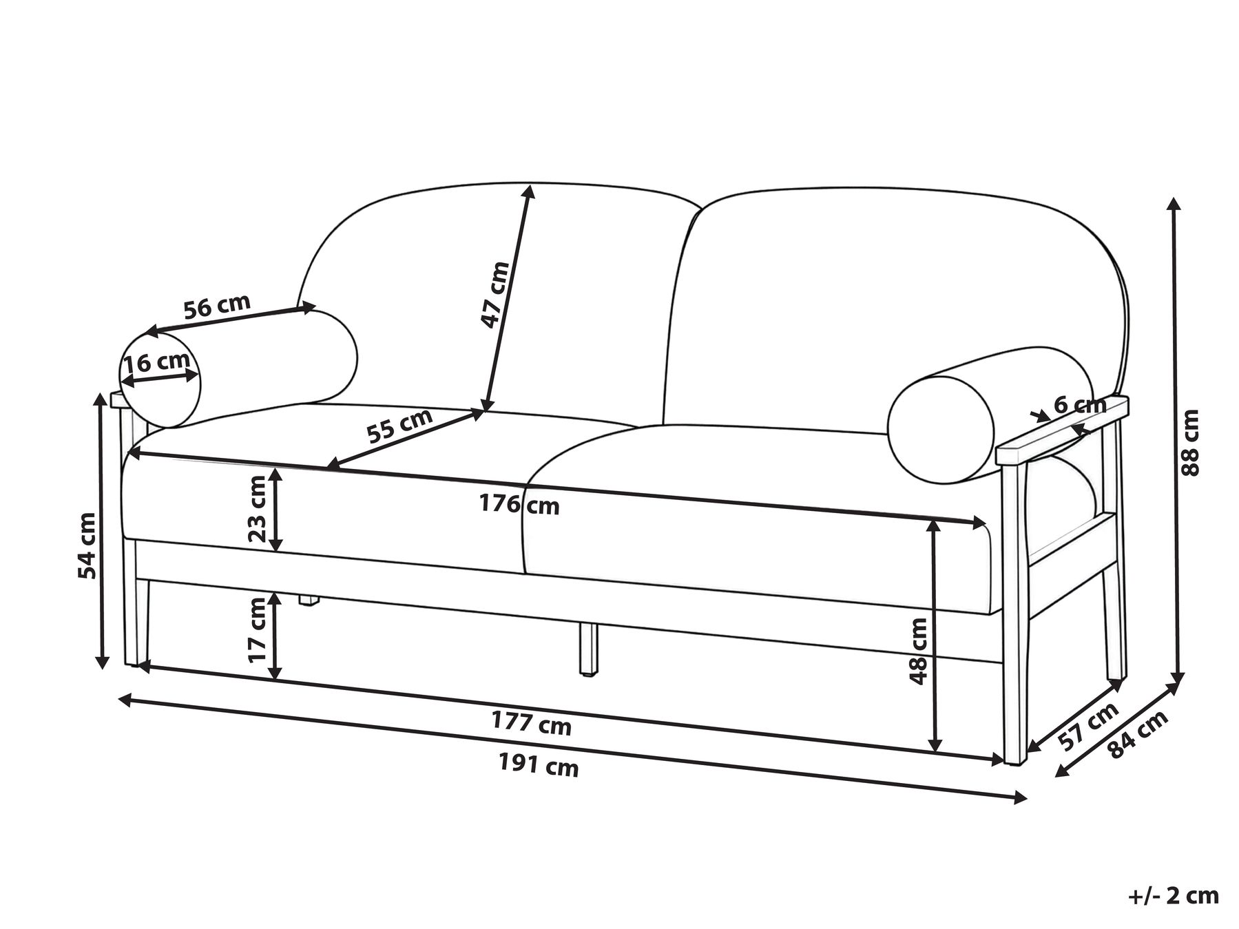 Sofa dla 3 osób PILARNE Boucle Beżowy_1159399