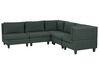 5 Seater Left Hand Modular Fabric Corner Sofa Dark Green UNSTAD_925501