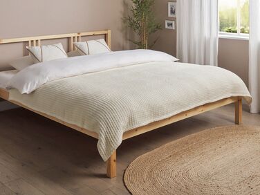 Cotton Bedspread 150 x 200 cm Light Beige CHAGYL 