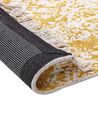 Teppich Viskose senfgelb / beige 140 x 200 cm orientalisches Muster Kurzflor BOYALI_836796