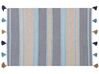 Teppich Baumwolle blau / beige 160 x 230 cm Kurzflor MARMARA_848780