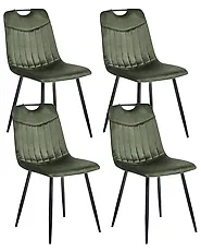 Esszimmerstuhl 4er Set ARGYLE Samtstoff Dunkelgrün_1174262