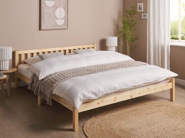 Wooden EU Super King Size Bed Light FLORAC