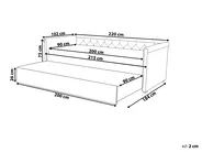 Lit gigogne Tissu LIBOURNE 90 x 200 cm Beige_912549
