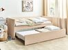 Rozkladacia posteľ s buklé čalúnením 90 x 200 cm broskyňová TROYES_906959