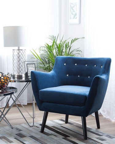 Velvet Armchair Sea Blue DRAMMEN