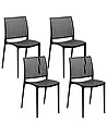 Set of 4 Garden Chairs ILLUMANI Black