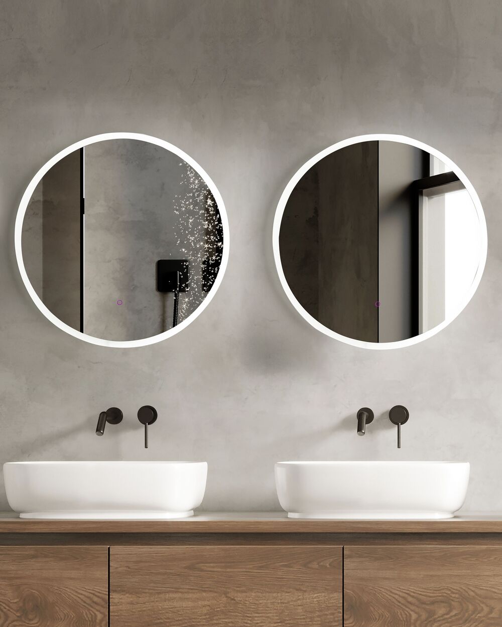 LED Bathroom Mirror DEAUVILLE 79 cm 79 cm Silver