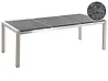 Mesa de jardín GROSSETO 220 cm 100 cm Granito Flameado Gris grafito