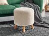 Cotton Macramé Footstool Beige MARDAN_904311