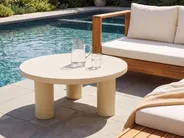 Stolik kawowy ogrodowy VIPITENO 80 cm 80 cm Metal Beżowy_1094884