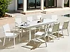 Mesa de jardín extensible SKALOMA 180/240 cm 90 cm Metal Blanco