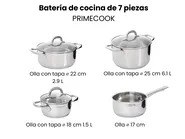Conjunto de ollas de 7 piezas PRIMECOOK Acero inoxidable Plateado_1051152