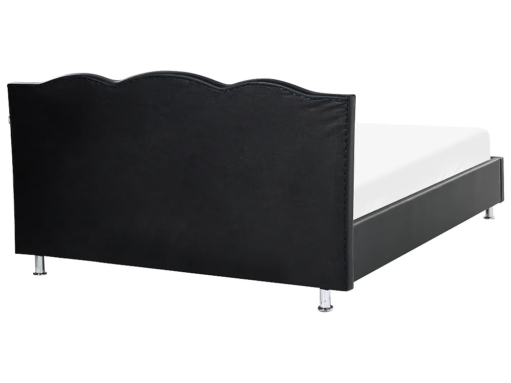 Bed Faux Leather METZ 160 x 200 cm (EU King Size) Black_1173785