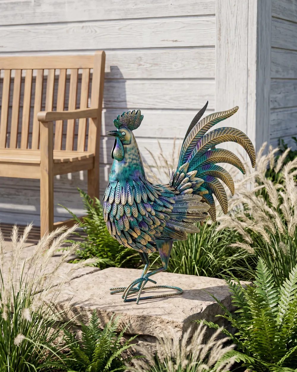Garden Statue SIBULAN Rooster Multicolour_1083009