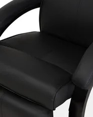 Recliner Chair MIGHT with Footrest Faux Leather Black_709345
