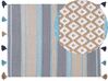 Teppich Baumwolle blau / beige 160 x 230 cm Kurzflor MARMARA_747784