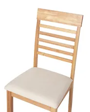Set of 2 Dining Chairs ORTLEY Wood Light Brown/ Beige_926610
