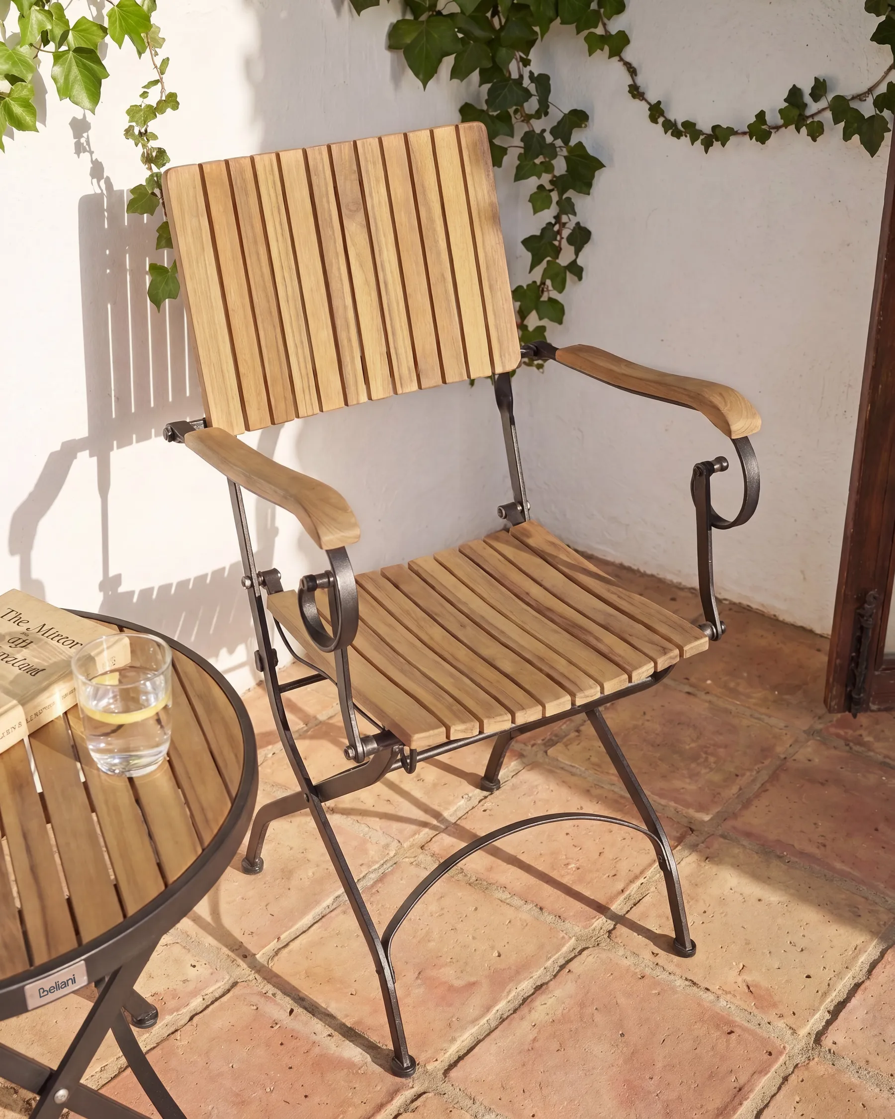 Set of 2 Garden Chairs LASCARI Acacia Wood Light Brown_1074231