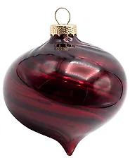 Conjunto de 6 bolas de Navidad SNOWGLOBE Vidrio Rojo oscuro_1192055