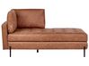 Left Hand Faux Leather Chaise Lounge Golden Brown REBAIS_935783