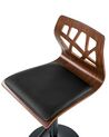 Chaise de bar en bois foncé et cuir PU noir PETERSBURG II_827958