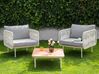 Lounge Set Aluminium weiß 2-Sitzer Auflagen grau SENISE_928092